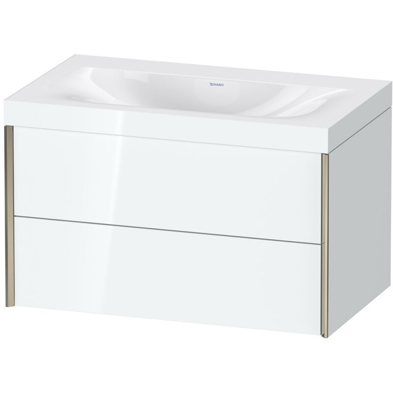 

Duravit Ag - Duravit XViu 4615 Lavamanos c-bonded, sin agujero para grifo, con base, colgante, 2 cajones, 800x480, Color (frente/cuerpo): champán