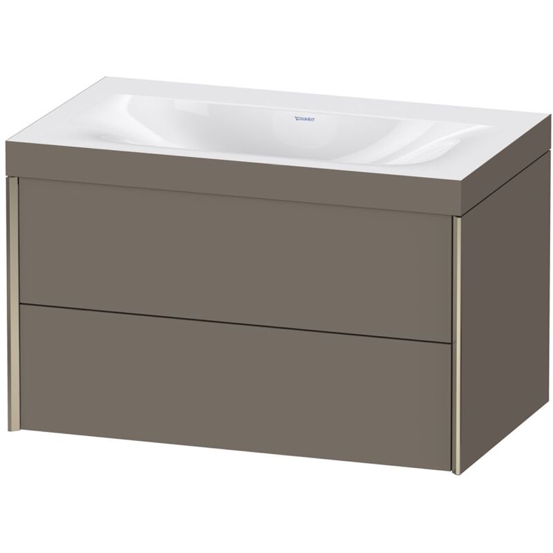 

Duravit XViu 4615 Lavamanos c-bonded, sin agujero para grifo, con base, colgante, 2 cajones, 800x480, Color (frente/cuerpo): champagne mate/flanel