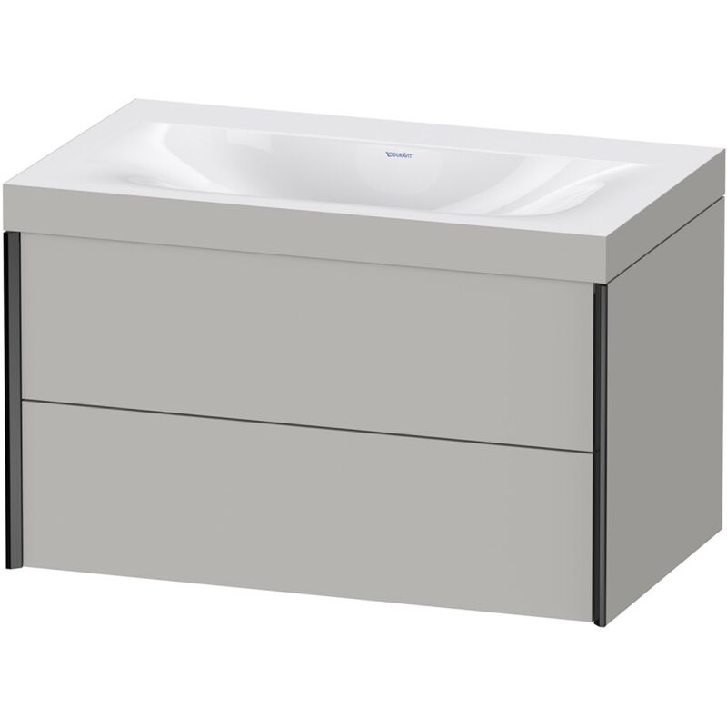 

Duravit Ag - Duravit XViu 4615 Lavamanos c-bonded, sin agujero para grifo, con base, colgante, 2 cajones, 800x480, Color (frente/cuerpo): negro mate