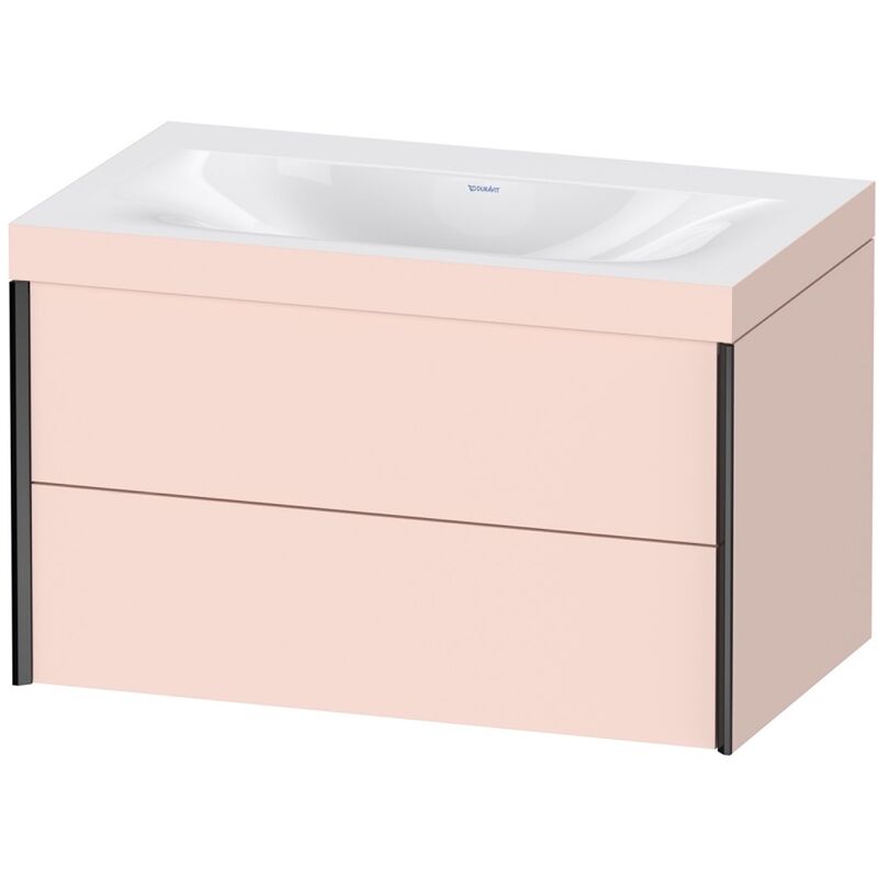 

Duravit Ag - Duravit XViu 4615 Lavamanos c-bonded, sin agujero para grifo, con base, colgante, 2 cajones, 800x480, Color (frente/cuerpo): negro