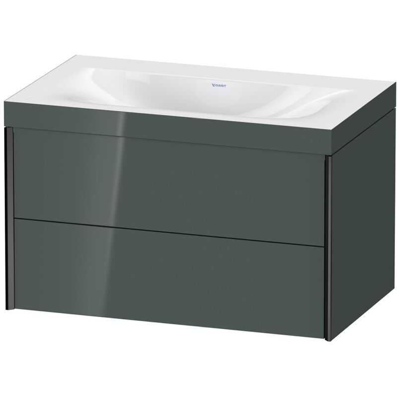 

Duravit Ag - Duravit XViu 4615 Lavamanos c-bonded, sin agujero para grifo, con base, colgante, 2 cajones, 800x480, Color (frente/cuerpo): negro