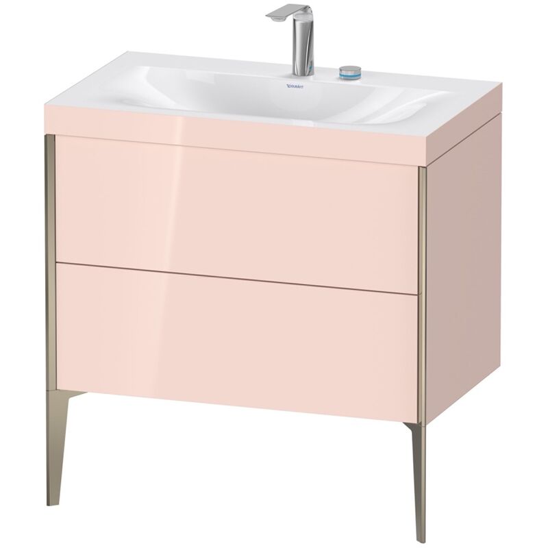 

Duravit XViu 4710 Lavamanos c-bonded, con 2 agujeros para grifos, con soporte para el suelo, 2 extraíbles, 800x480, Color (frente/cuerpo): champagne