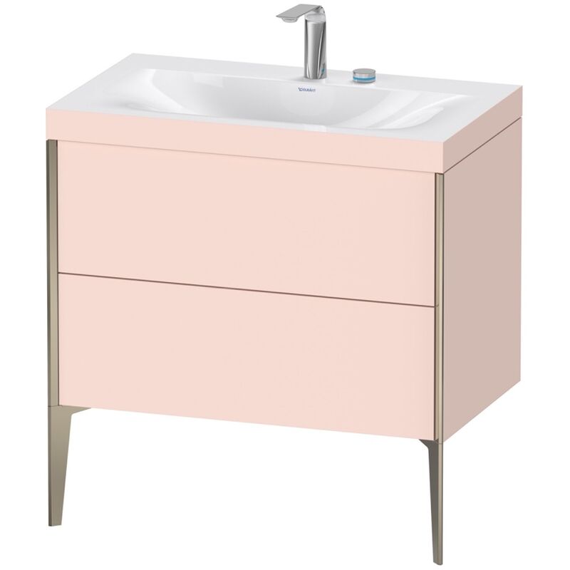 

Duravit XViu 4710 Lavamanos c-bonded, con 2 agujeros para grifos, con soporte para el suelo, 2 extraíbles, 800x480, Color (frente/cuerpo): champán