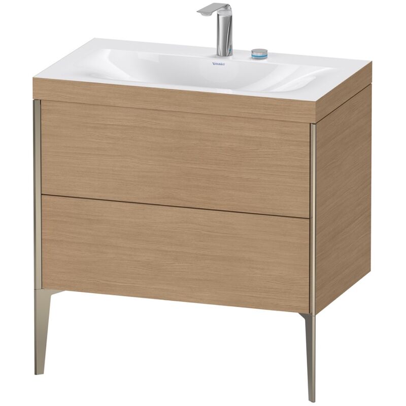 

Duravit XViu 4710 Lavamanos c-bonded, con 2 agujeros para grifos, con soporte para el suelo, 2 extraíbles, 800x480, Color (frente/cuerpo): champán