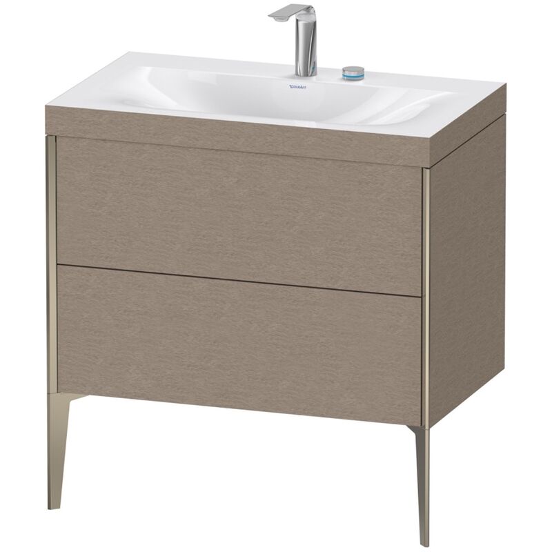 

Duravit XViu 4710 Lavamanos c-bonded, con 2 agujeros para grifos, con soporte para el suelo, 2 extraíbles, 800x480, Color (frente/cuerpo): champán