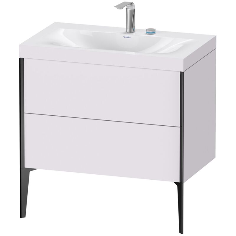 

Duravit XViu 4710 Lavamanos c-bonded, con 2 agujeros para grifos, con soporte para el suelo, 2 extraíbles, 800x480, Color (frente/cuerpo): negro