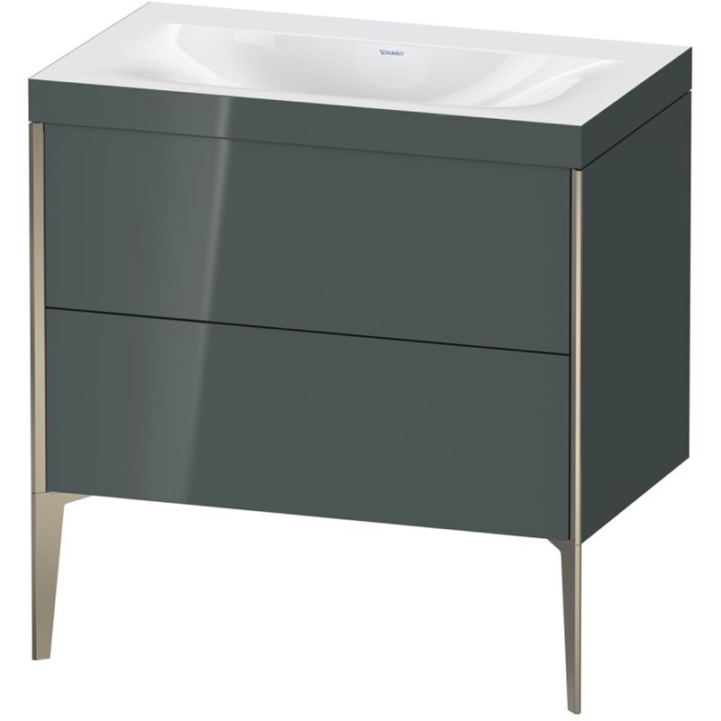 

Duravit XViu 4710 Lavamanos c-bonded, sin agujero para grifo, con soporte para el suelo, 2 extraíbles, 800x480, Color (frente/cuerpo): champagne