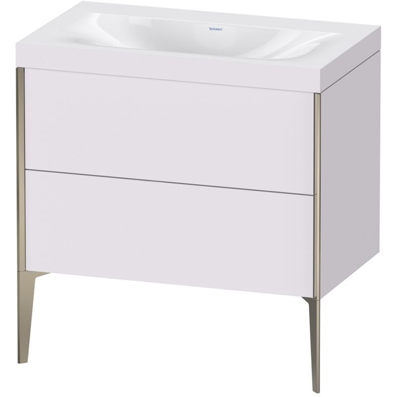 

Duravit XViu 4710 Lavamanos c-bonded, sin agujero para grifo, con soporte para el suelo, 2 extraíbles, 800x480, Color (frente/cuerpo): champán