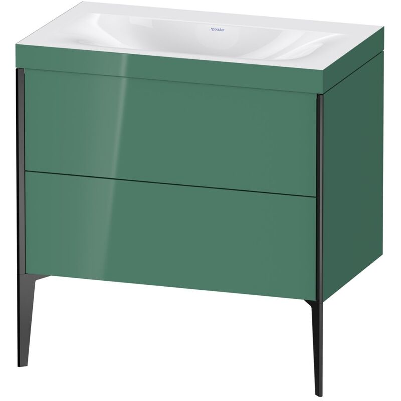 

Duravit XViu 4710 Lavamanos c-bonded, sin agujero para grifo, con soporte para el suelo, 2 extraíbles, 800x480, Color (frente/cuerpo): negro