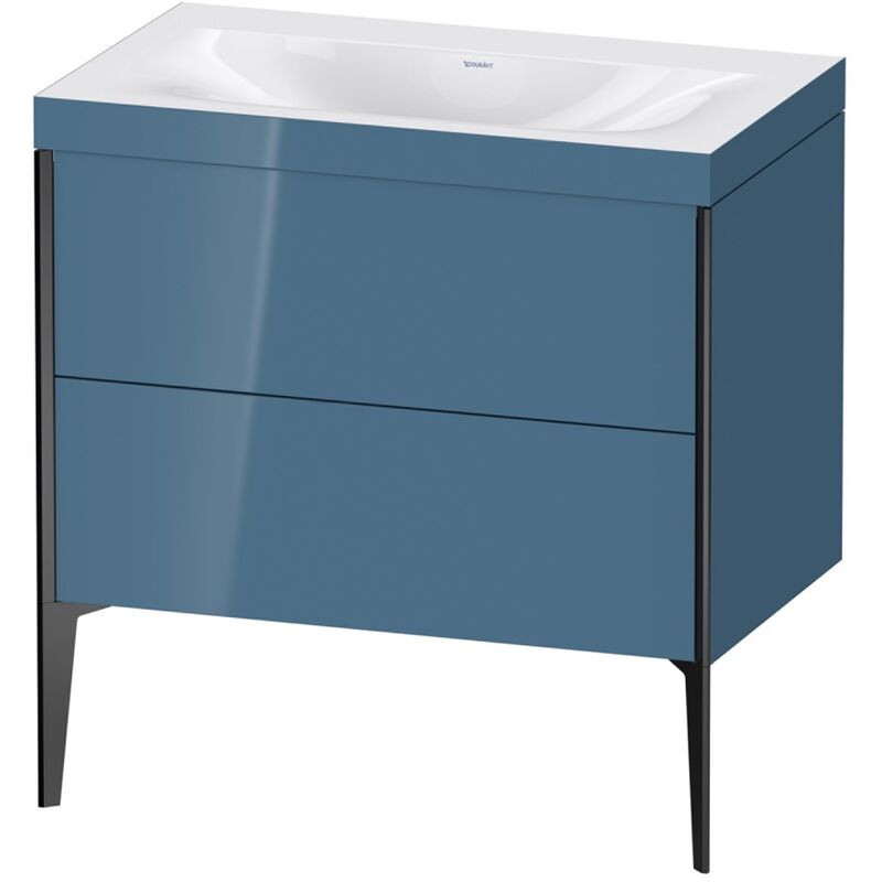 

Duravit XViu 4710 Lavamanos c-bonded, sin agujero para grifo, con soporte para el suelo, 2 extraíbles, 800x480, Color (frente/cuerpo): negro