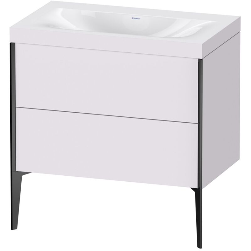 

Duravit XViu 4710 Lavamanos c-bonded, sin agujero para grifo, con soporte para el suelo, 2 extraíbles, 800x480, Color (frente/cuerpo): negro