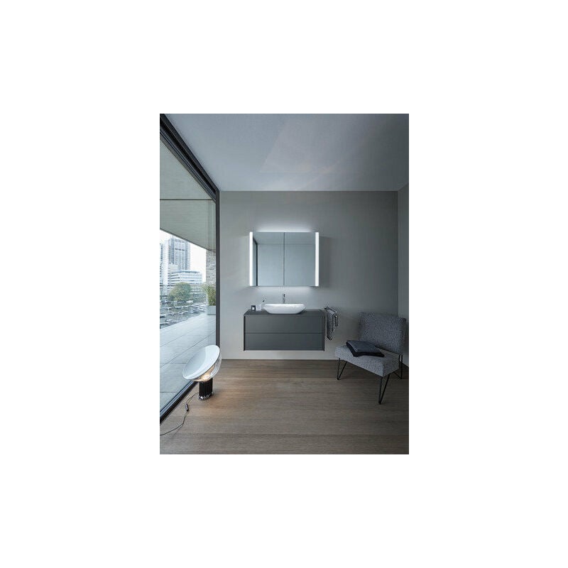 

Duravit XViu XV7142 Armario con espejos, 820x156 mm, 2 puertas con espejos, versión'Icono, Color (frente/cuerpo): Negro Mate / Espejo - XV71420B2B2