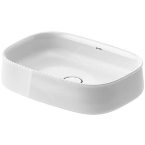 Duravit Zencha - Lavabo à poser, 550x390 mm, sans trop-plein, DuraCem, blanc 2373550079