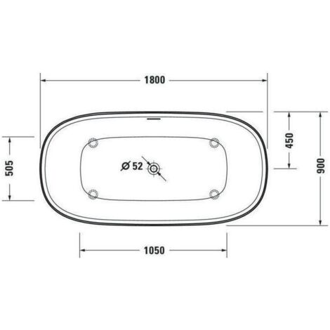 Duravit Zencha Oval-Badewanne, freistehend, nahtlose Verkleidung,