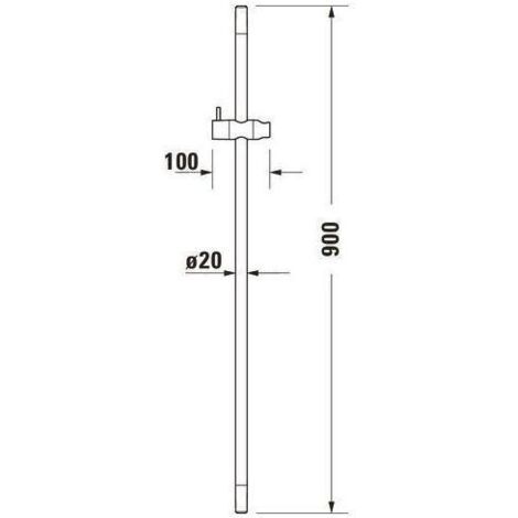 Duravit Zubehör - Duschstange 90 cm, Edelstahl gebürstet UV0600004070