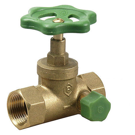 Durchgangsventil mit Entleerung 1/2" IG, Absperrventil, Absperrhahn