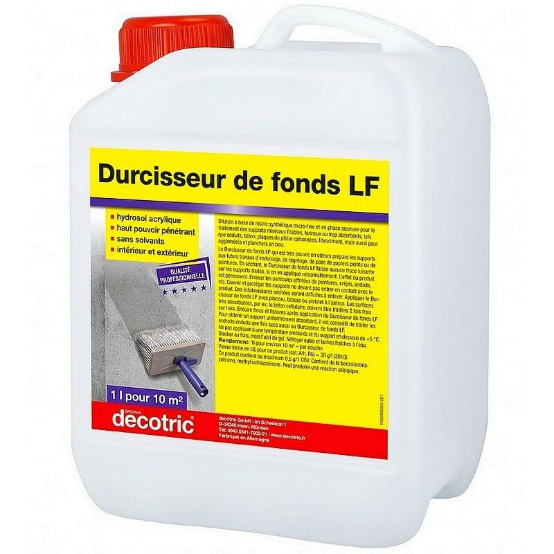 Durcisseur de fonds liquide Decotric fonds friables et farineux transparent Conditionnement: 10 Litres