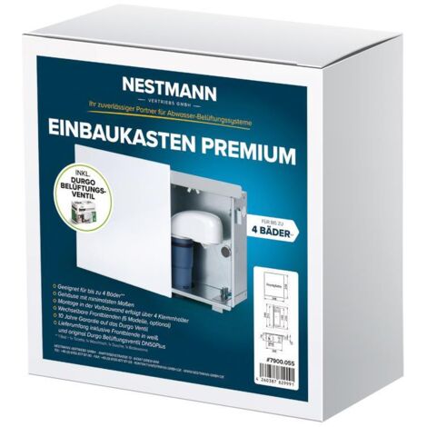 Durgo Einbaukasten Premium inkl Durgo Plus Ventil, 19 l/s, 4 Bäder, Frontblende