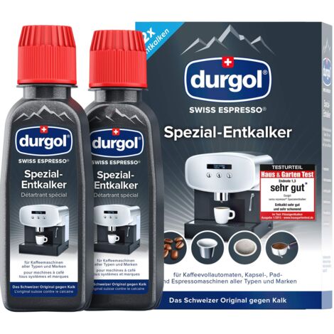 Durgol swiss espresso -kitchen Détartrant spécial pour machines à cafe Pack de 2 x 125 ml, Noir