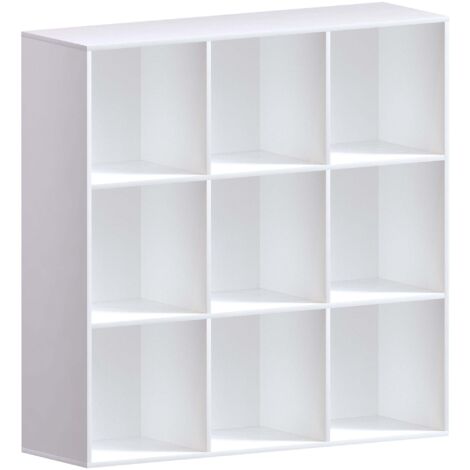 Durham 9 Cube Bookcase Shelf Wooden Display Storage Rack Free Standing Shelf Unit, White-0-Baskets