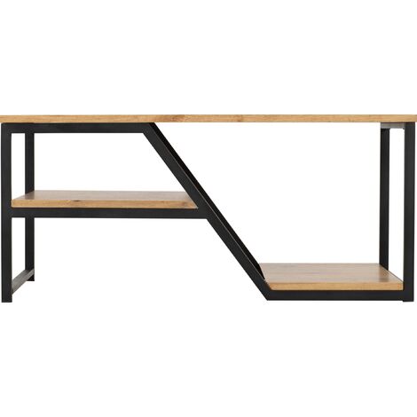 Durham Coffee Table - L50 x W100 x H45 cm - Light Oak Effect/Black