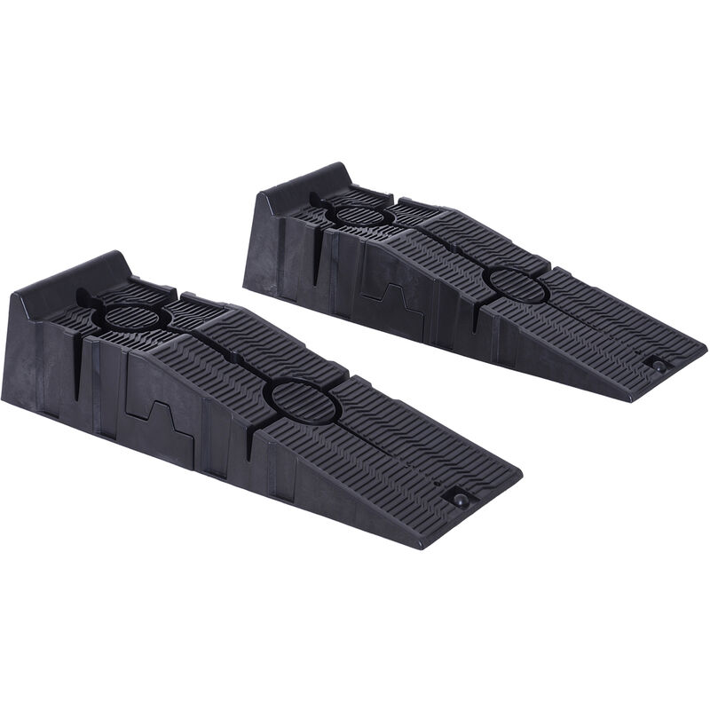 2.5 Ton Plastic Car Lifting Ramps Automotive Vehicle Garage Black - Durhand