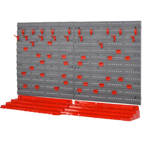 DURHAND 54 Pcs On-Wall Tool Equipment Holding Pegboard Home DIY Garage Organiser