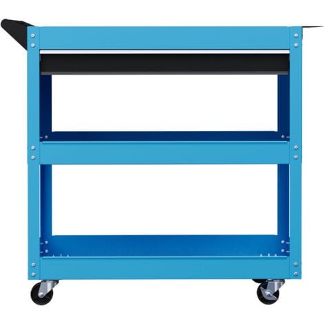 DURHAND Carrello Porta Utensili con Cassetto e 3 Ripiani in Lamiera Blu