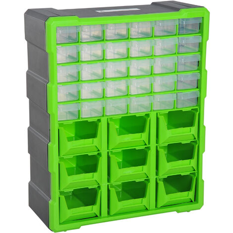 DURHAND Cassettiera Box per Accessori Minuteria Verde 38x16x47.5cm