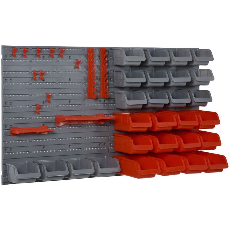 

Organizador para Herramientas con Cajas y Ganchos 63,5x22,5x95,5cm Gris y Rojo - Rojo, Gris
