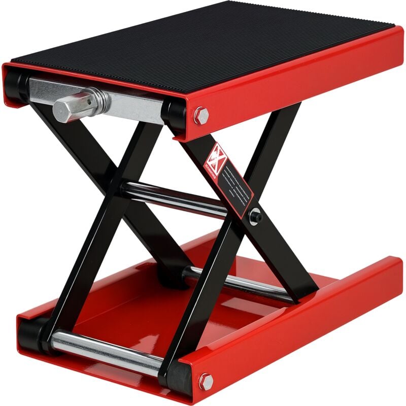 

Plataforma Elevadora para Motocicletas con Altura Ajustable Carga 500kg - Negro y Rojo