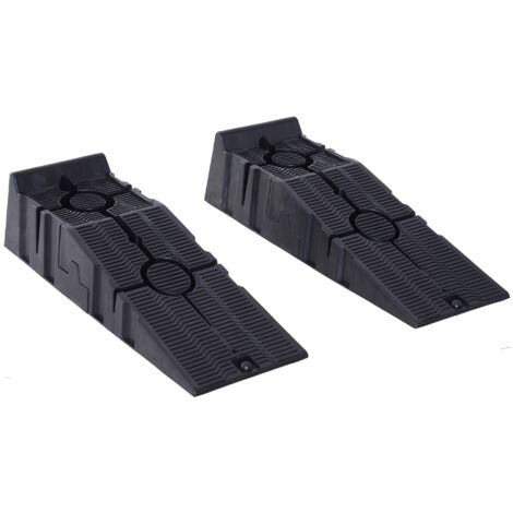 DURHAND Set 2 Pedane per Auto in Plastica Nera con Carico Massimo 5 Tonnellate