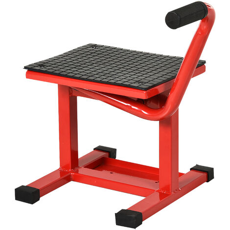 DURHAND Steel Motorbike Jack Lift Rubber Platform Crank Lift Manual Repair Table