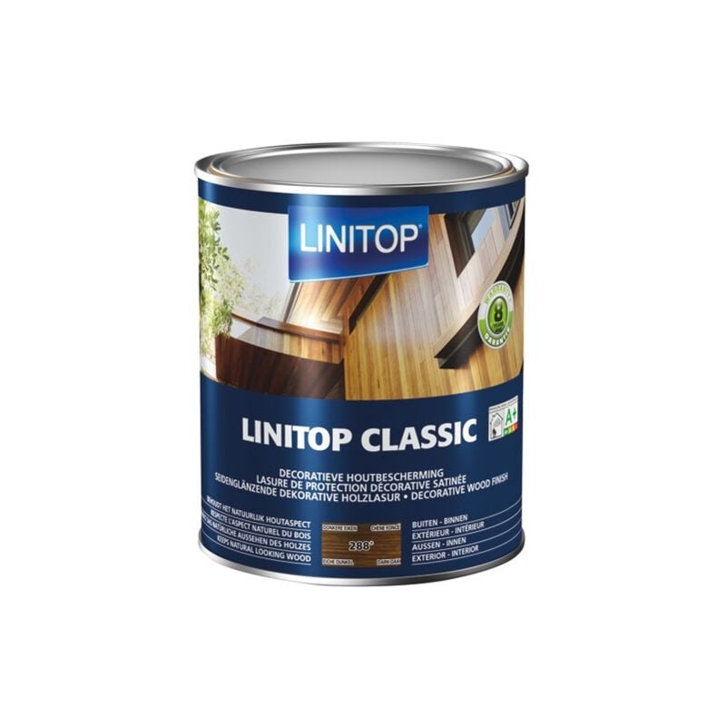 Linitop - Classic lasure satin 2.5 l chêne foncé
