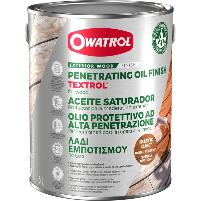 Owatrol - Saturateur extérieur bois résineux / Autoclaves textrol® Chêne rustique (ow13) 5 litres
