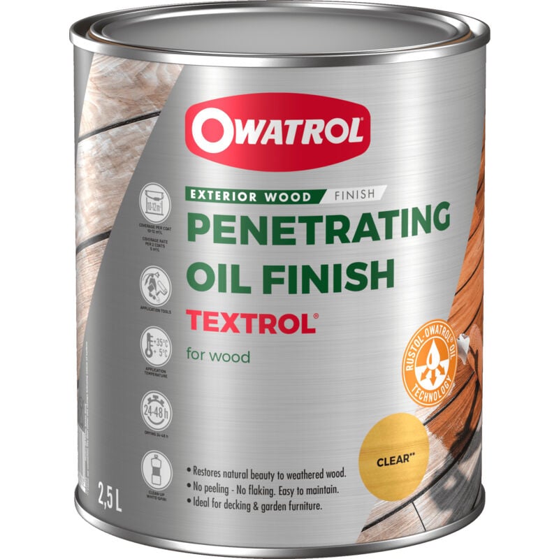 Saturateur extérieur bois résineux / Autoclaves Owatrol textrol® Incolore (ow20) 2.5 litres