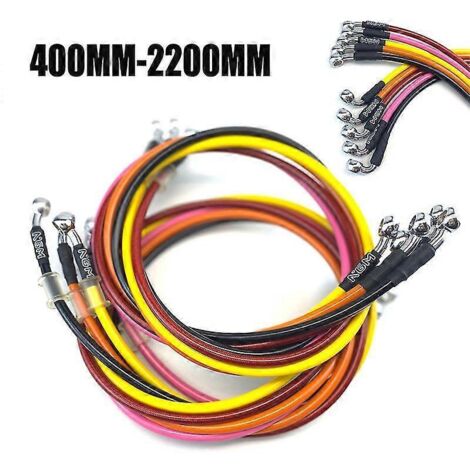 Durite de frein hydraulique tressée en acier, coudée à 90°, pour moto tout-terrain, diamètre 400 mm à 1500 mm (compatible avec la compétition). Diamètre du tube : 1200 mm.