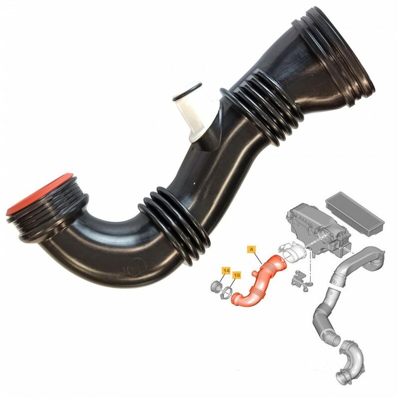 Univcar - Durite De Turbo C3 C4 206 307 Expert 1.6 Hdi 1434E1 9687883680 1.6L