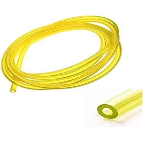 Durite essence 2,5mm intérieur x 5mm x 1m silicone jaune transparent tondeuse tracteur débroussailleuse tronçonneuse tuyau carburant
