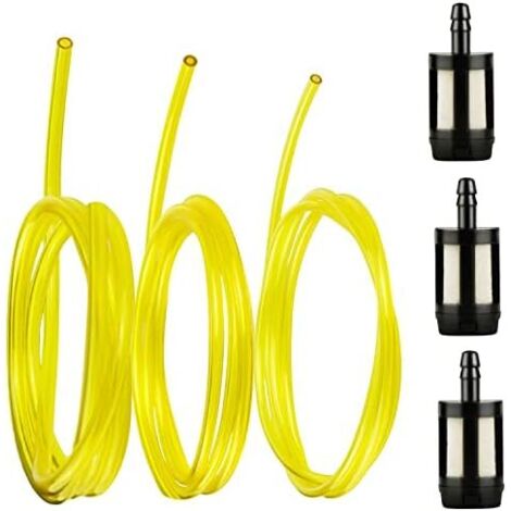 Durite Essence Debroussailleuse Tondeuse Tuyau pour Carburant Set avec 3 Filtre Piece Detachee Tronçonneuse Pièce Huile 2 x 3,5 mm/2,5 5 mm/3 mm (1 M) -