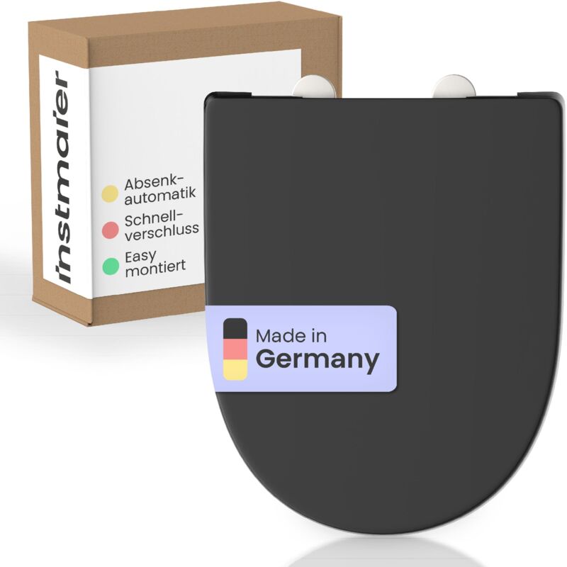 Instmaier - Duroplast Wc-sitz Black, D-form Premium, Mit Absenkautomatik Und Schnellverschluss
