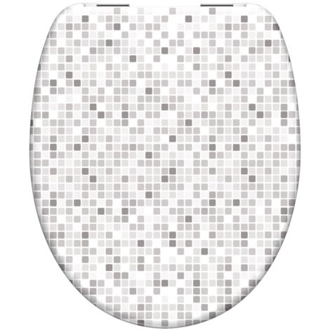 Duroplast WC-Sitz MOSAIK GRAU, mit Absenkautomatik