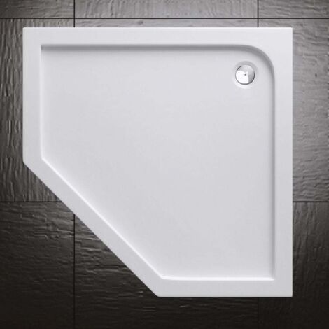 Durovin Bathrooms Acrylic Shower Tray -  Glossy White Finished - Pentagonal - 900 x 900mm