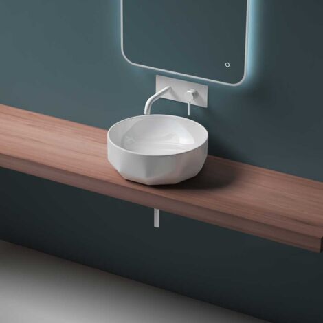 Durovin Bathrooms Ceramic Bathroom Basin - Countertop Sink Vessel - Round Washing Bowl (420 x 420 x 150mm)