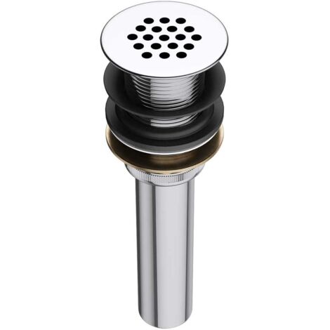 Durovin Bathrooms Chrome Filter Basin Waste Plug - Unslotted Suitable For Bathroom Sink Without Overflow