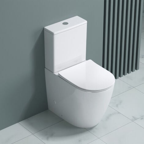 Durovin Bathrooms  Comfort Height Close Coupled Toilet With  Soft Close Seat And Cistern