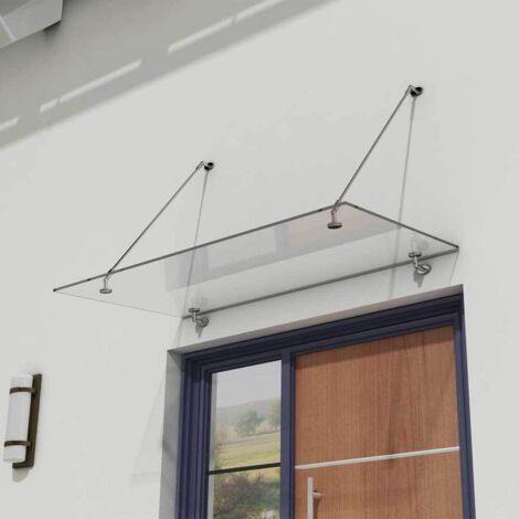 Durovin Bathrooms Front Door Glass Canopy Over Door Shelter - 13mm Safety Glass -  Clear - 1200 x 900mm