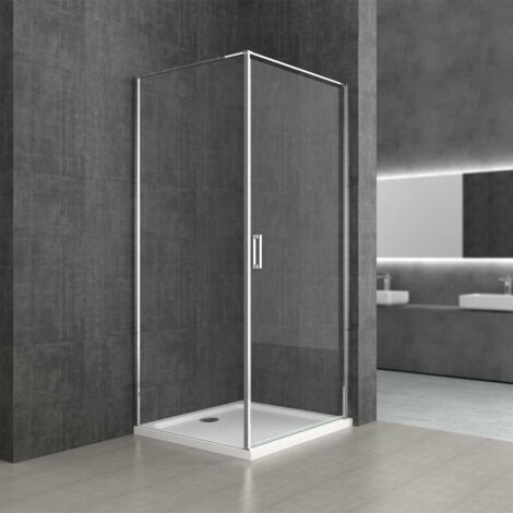 Durovin Bathrooms L Shape Shower Enclosure - Pivot Door Left Hand Side Handle - 1000 x 800mm