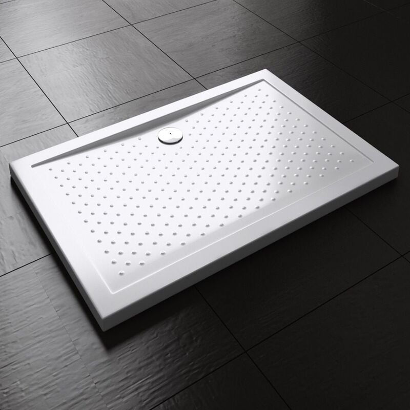Acrylic Shower Tray Anti Slip Surface - Rectangular - 900 x 800mm - Durovin Bathrooms