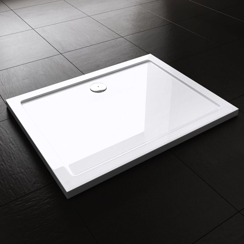 Durovin Bathrooms - Shower Tray - Light Sturdy Acrylic - Glossy White Finish - Rectangular - 1200 x 1000mm